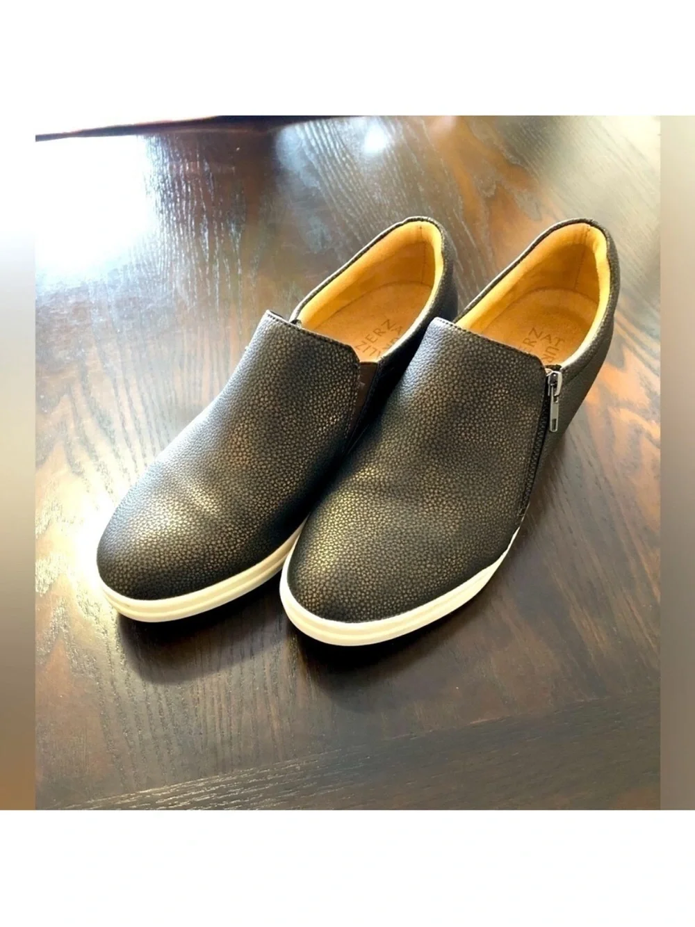Naturalizer Black Slip-On Wedge Sneakers size 10W